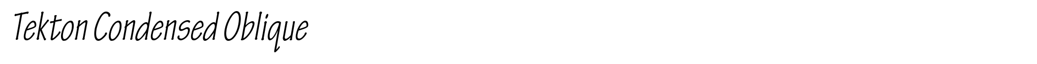 Tekton Condensed Oblique image